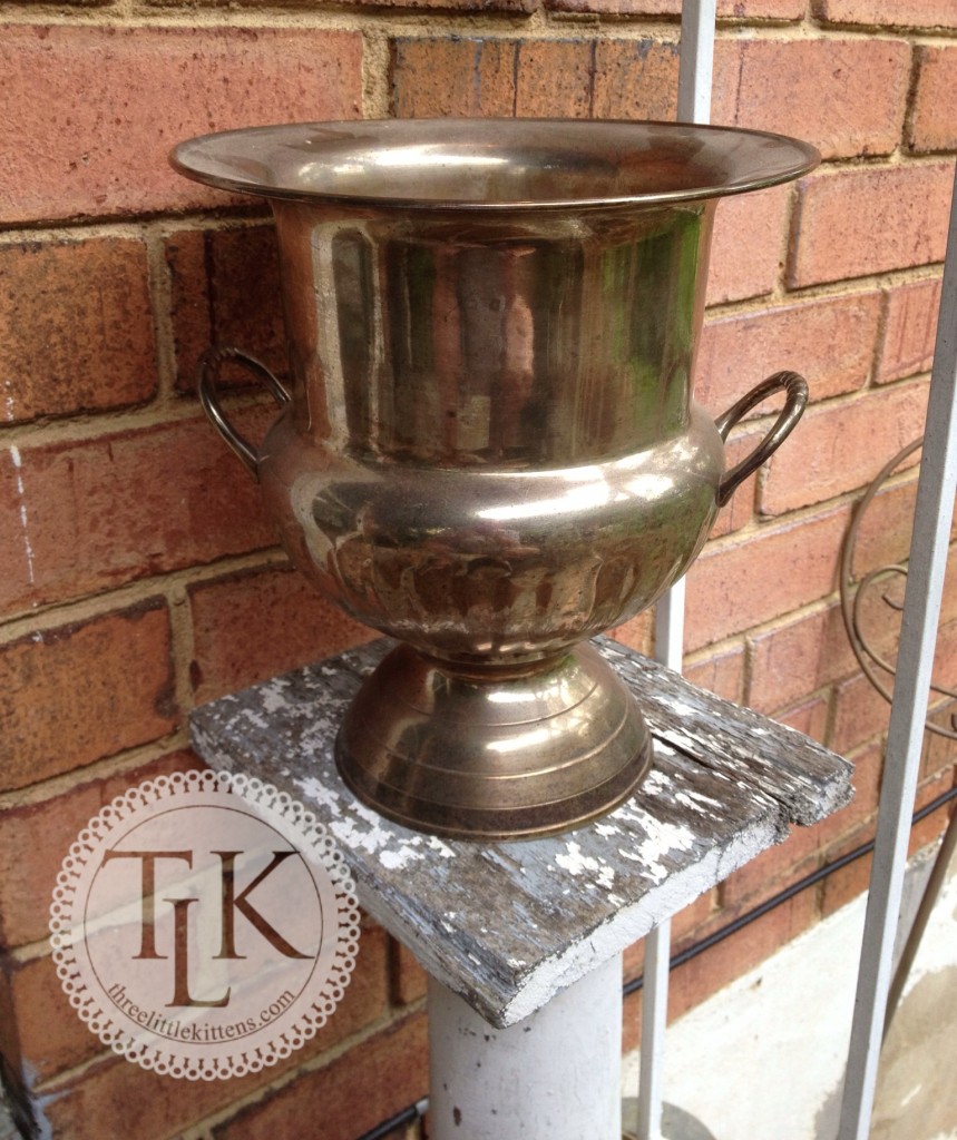 Planter made from vintage Silverplate Urn