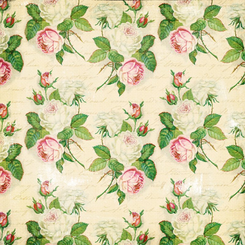 Shabby Rose Digital Scrapbook Paper