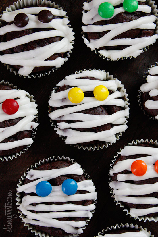Low-Fat-Chocolate-Mummy-Cupcakes