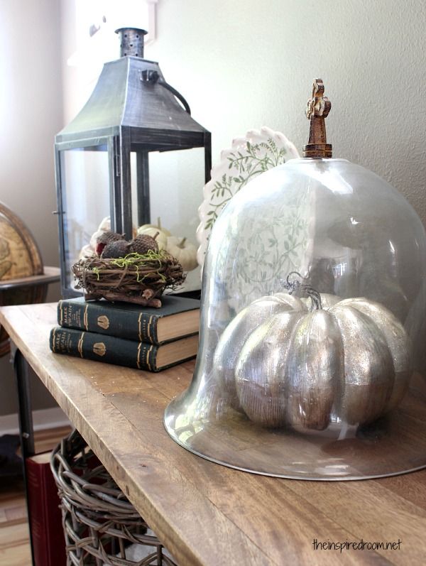 Mercury Glass Pumpkin and Cloche