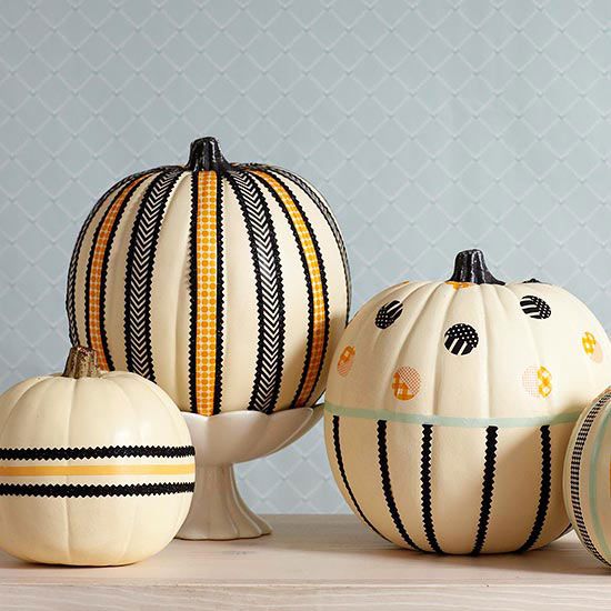 Pretty Tape and Ribboned Pumpkins