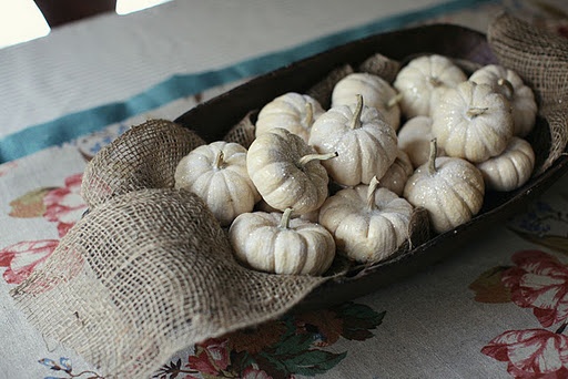 White Glittered Pumpkins