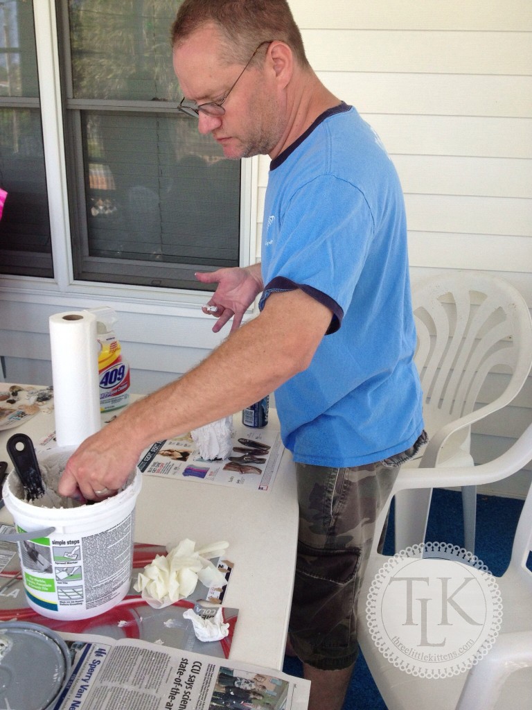 Michael frosting his bottle