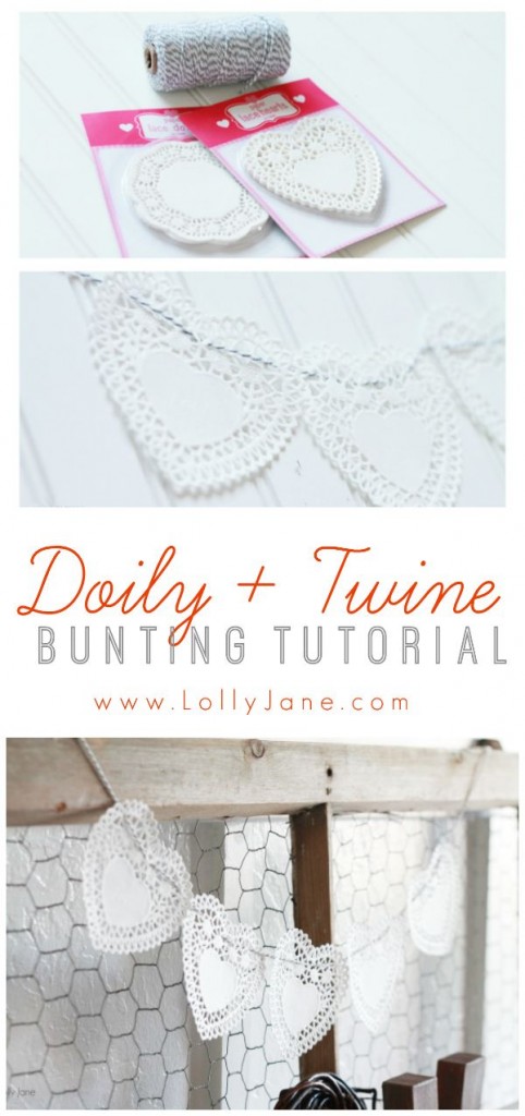 Doily and Twine Bunting