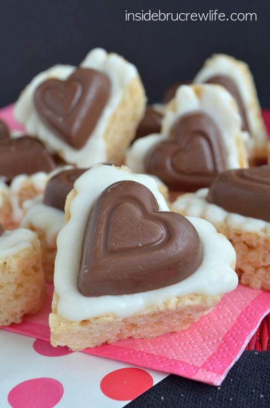 White Chocolate Reese's Krispie Hearts