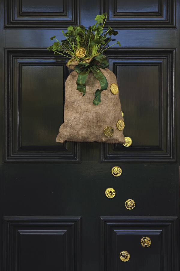 Shamrocks and Gold Door Decor