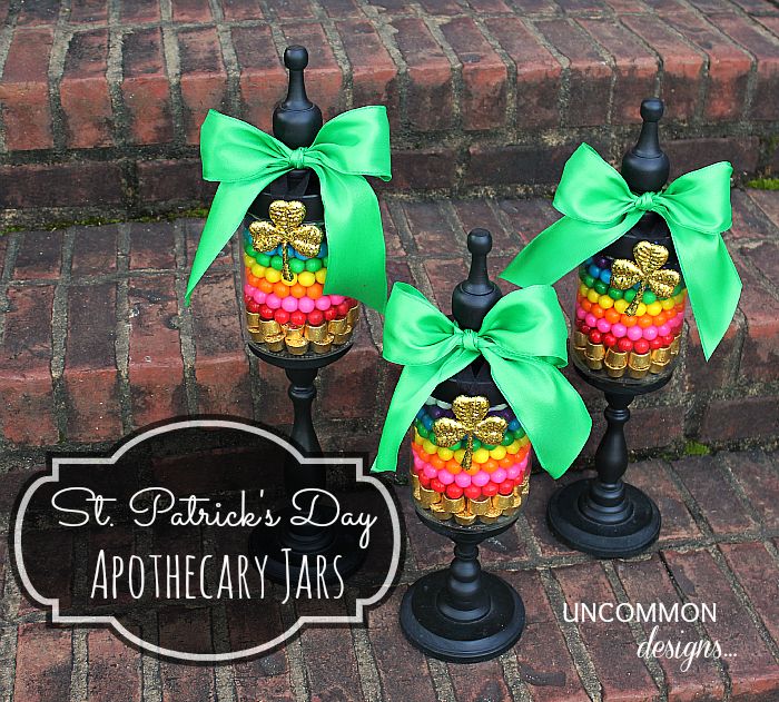 St Patricks Day Apothecary Jars