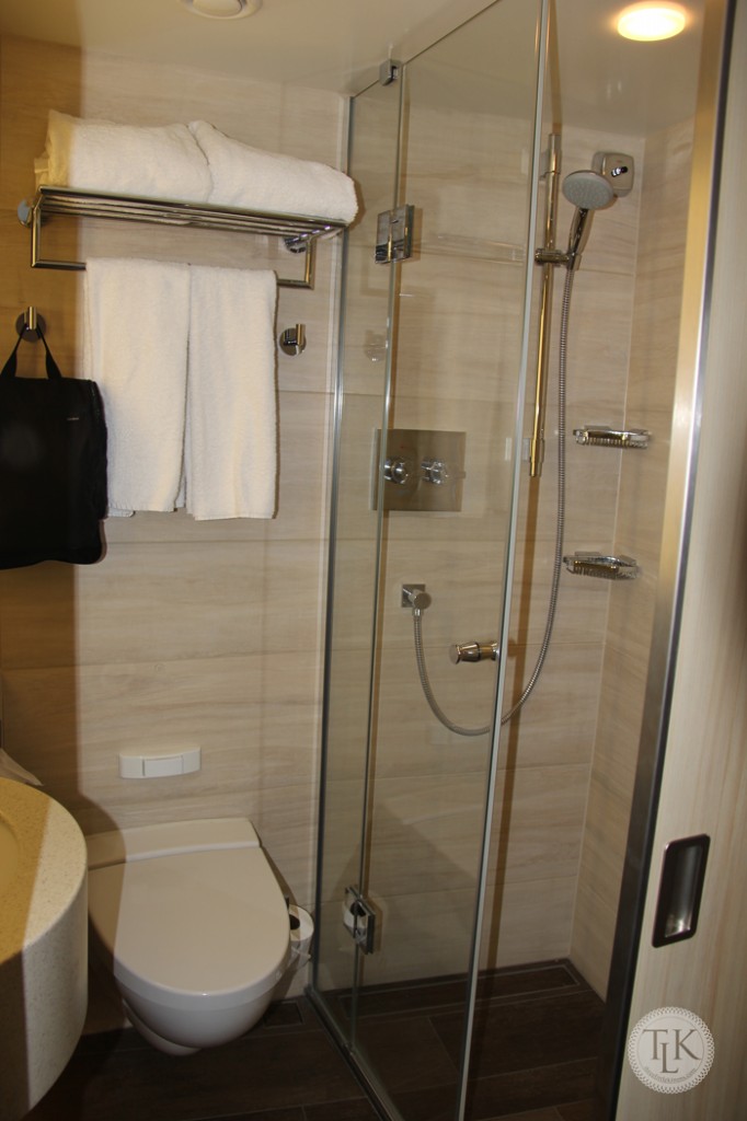 Shower in our bathroom on the longship Ingvi