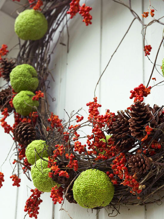 Hedge Apple and Bittersweet Wreath