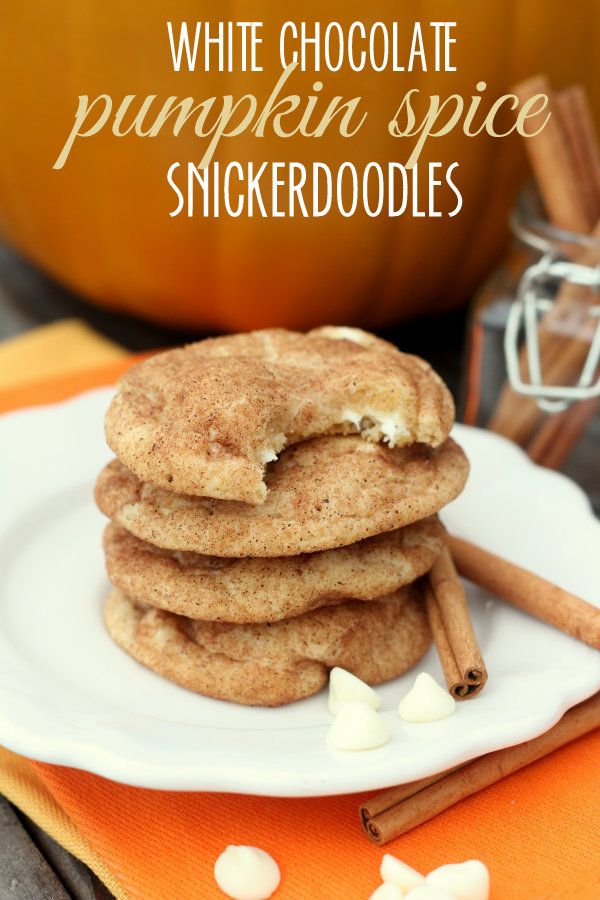 White Chocolate Pumpkin Spice Snickerdoodles