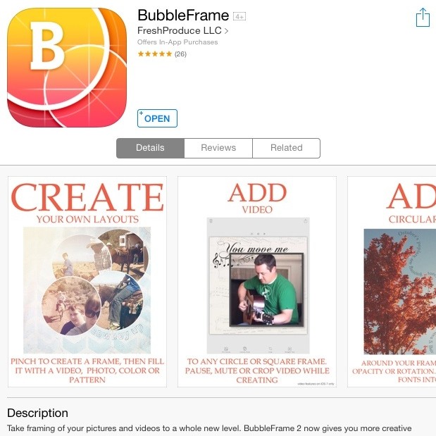 Bubbleframe App