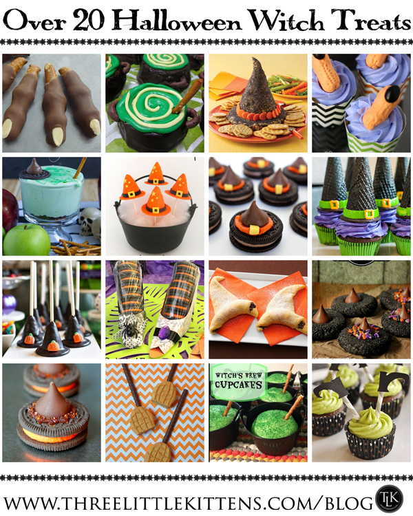 Falloween Pinterest Halloween Treats III - Over 20 Halloween Witch Treats on threelittlekittens.com/blog