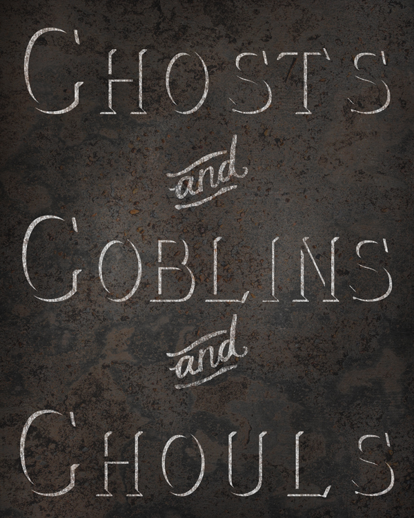 Ghosts, Goblins and Ghouls Rustic Metal Sign Digital Goodie - Free Halloween Printable on threelittlekittens.com/blog