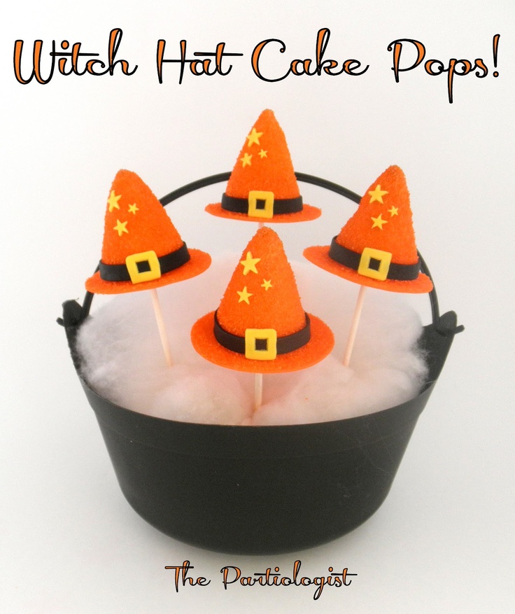 Orange Witch Hat Cake Pops