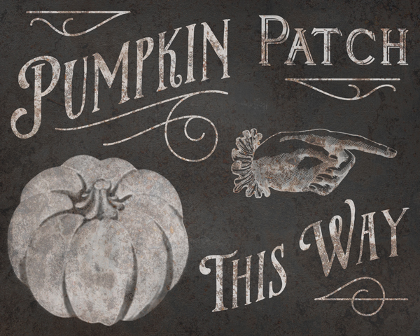 THREE LITTLE KITTENS BLOG | Rustic Metal Pumpkin Patch Sign - Free Digital Goodie - Halloween Printable on threelittlekittens.com/blog