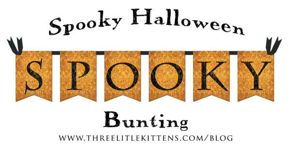 Spooky Halloween Bunting Digital Goodie - Free Printables on threelittlekittens.com/blog