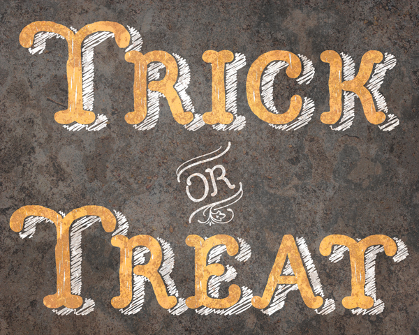 Rustic Trick or Treat Metal Sign Free Halloween Digital Goodie - Printable - on threelittlekittens.com/blog