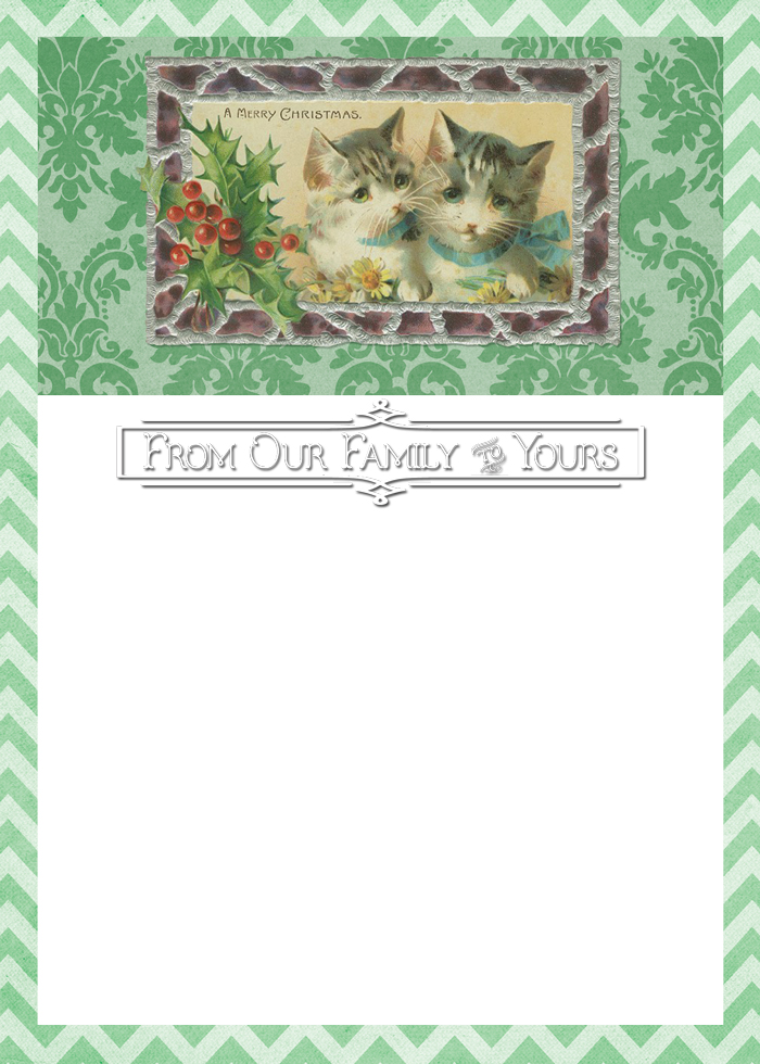 Merry Christmas Kitties Template - Free Printable - Digital Goodie on threelittlekittens.com/blog