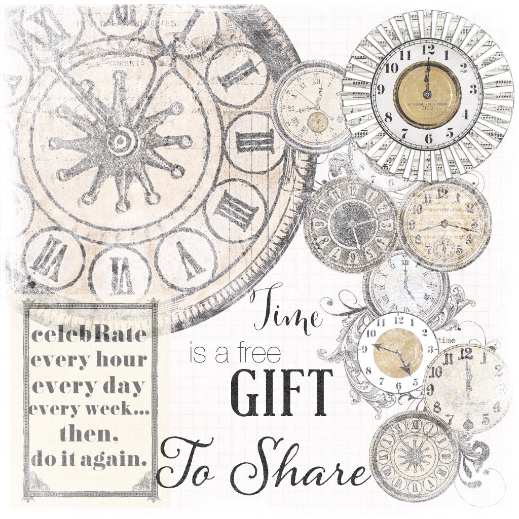 Time is a free gift to share quote on threelittlekittens.com/blog. Free printable - Digital Goodie