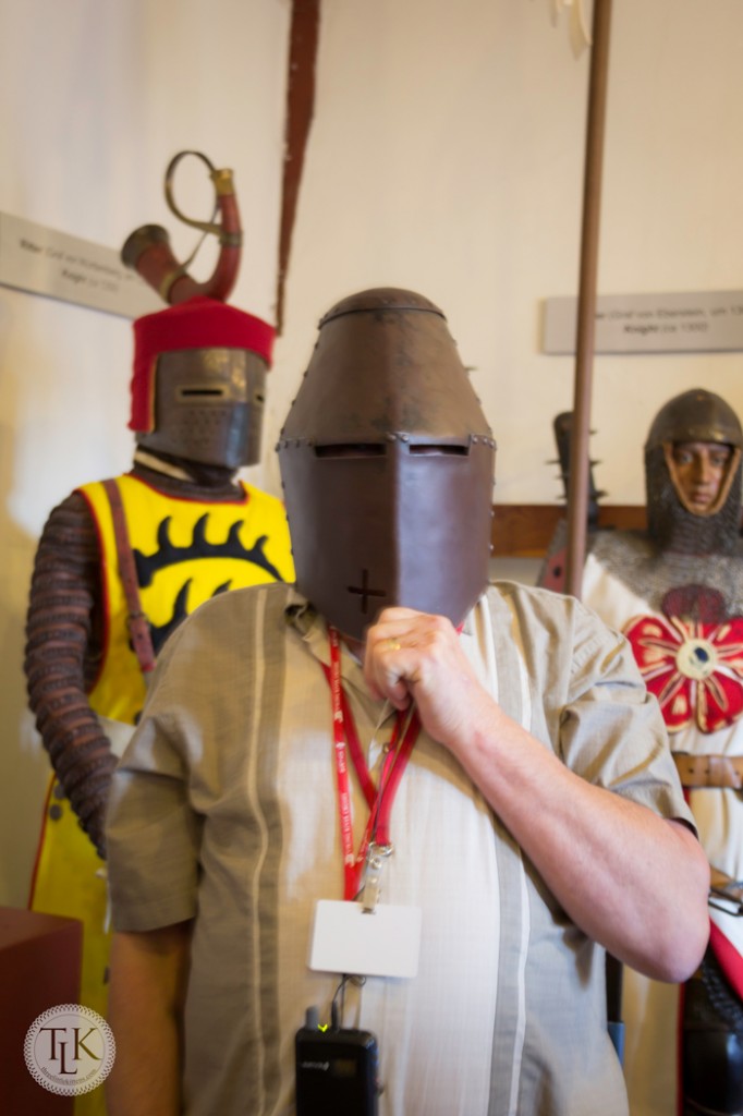 Jerry trying on an armoured mask