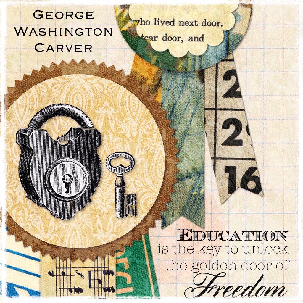 Education is the key to opening the golden door of Freedom - George Washington Carver quote on threelittlekittens.com/ blog