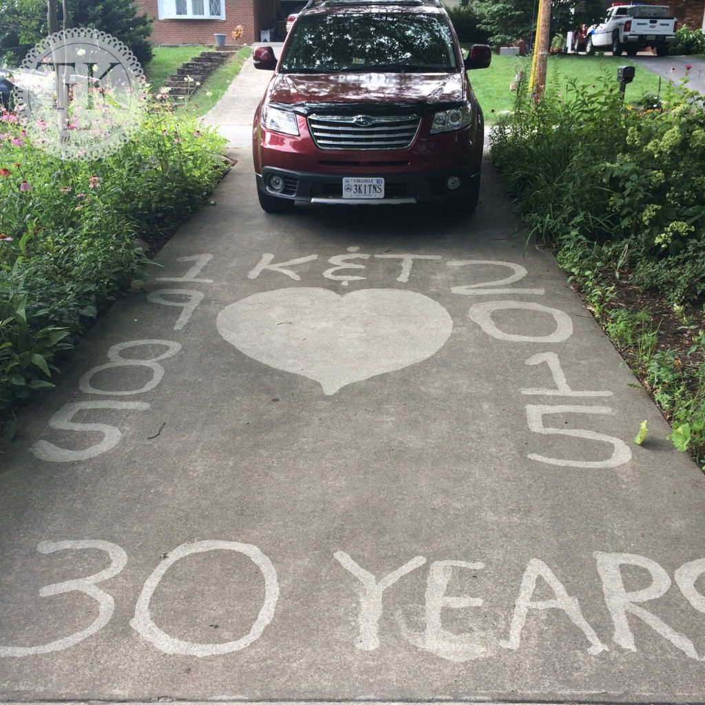 Driveway Art celebrating 30 years of marriage
