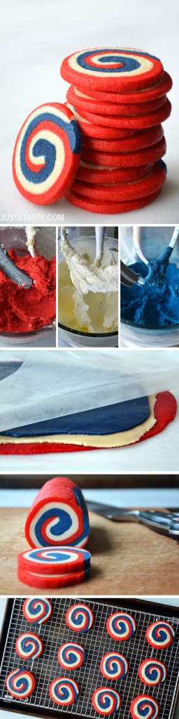 Red White and Blue Pinwheel Cookies