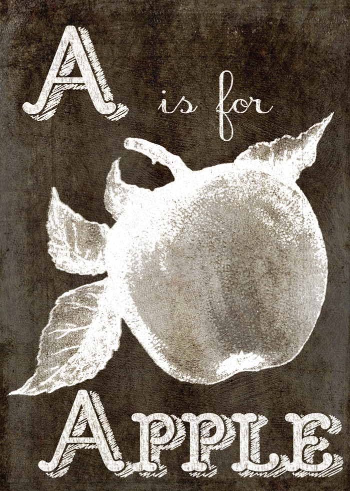 A is for Apple Free Digital Goodie -Printable on threelittlekittens.com/blog