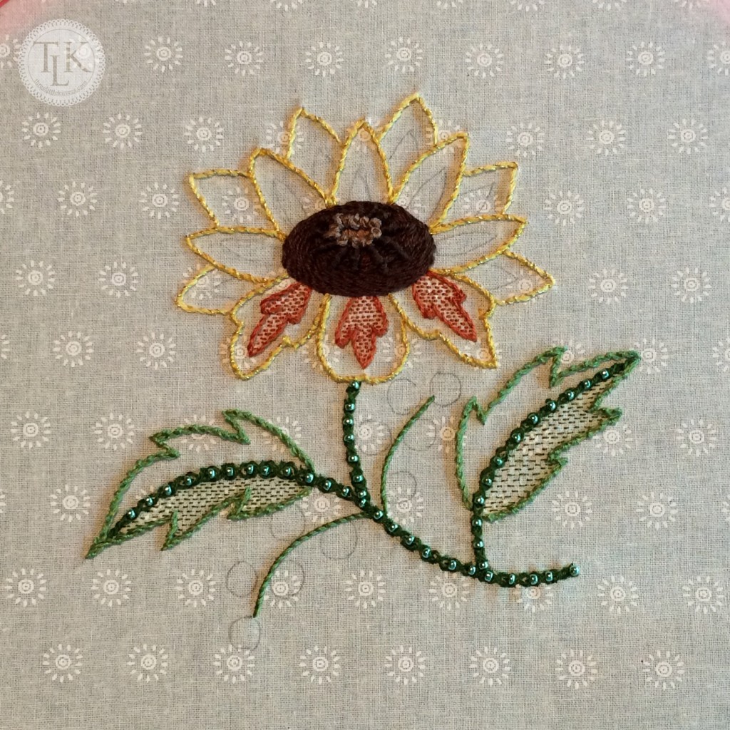 Jacobian Flower Hand Embroidery