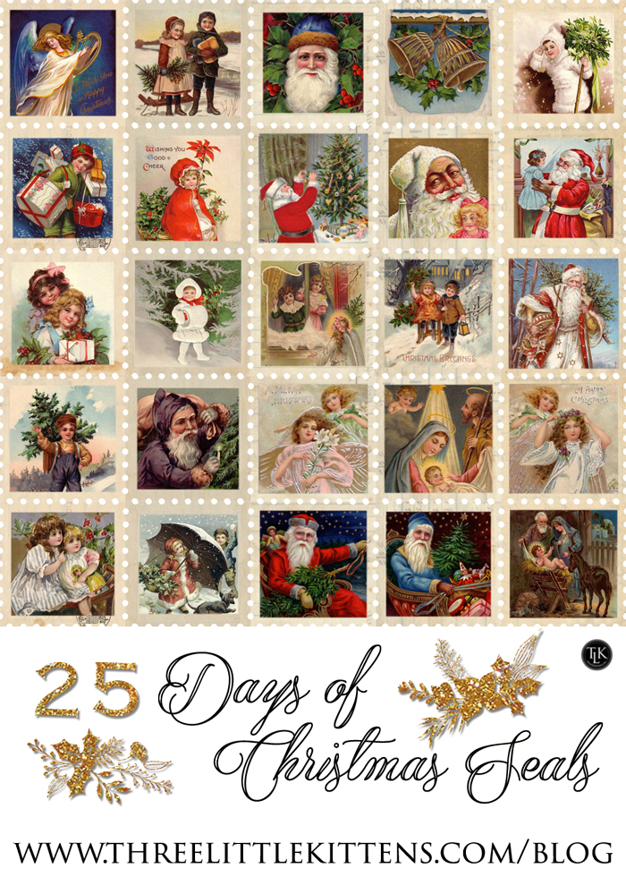 25-Days-of-Christmas-Seals on threelittlekittens.com/blog