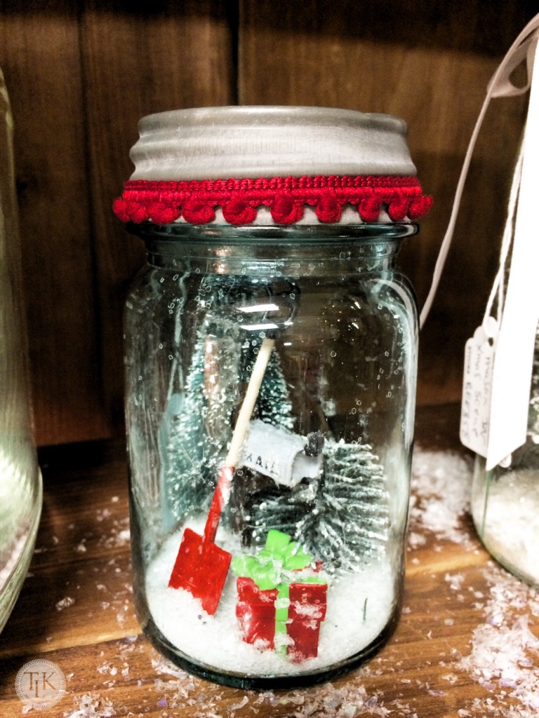 Snowy vignette in a Mason Jar on threelittlekittens.com/blog