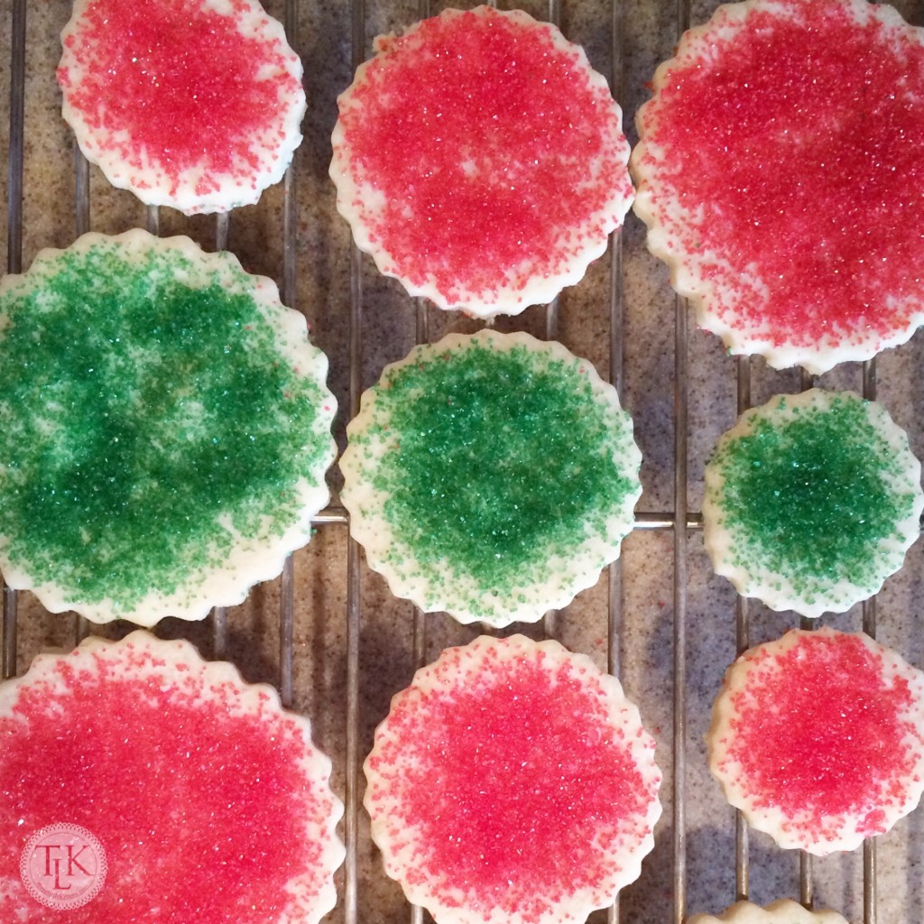 Sugar cookies cooling on a rack, although it's hard not to nibble. They are very good warm!