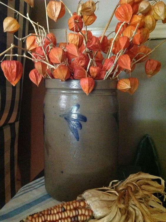 chinese-lanterns-in-a-crock