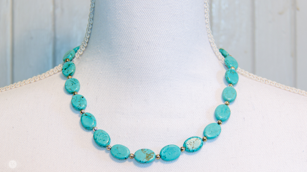 THREE LITTLE KITTENS BLOG | Turquoise and Silver Bead Necklace 3621-n-01