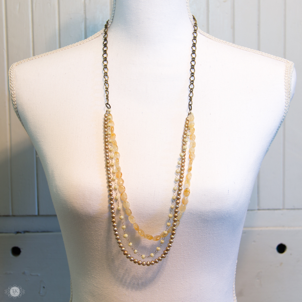 THREE LITTLE KITTENS BLOG | Faux Triple Strand Necklace 3664 n