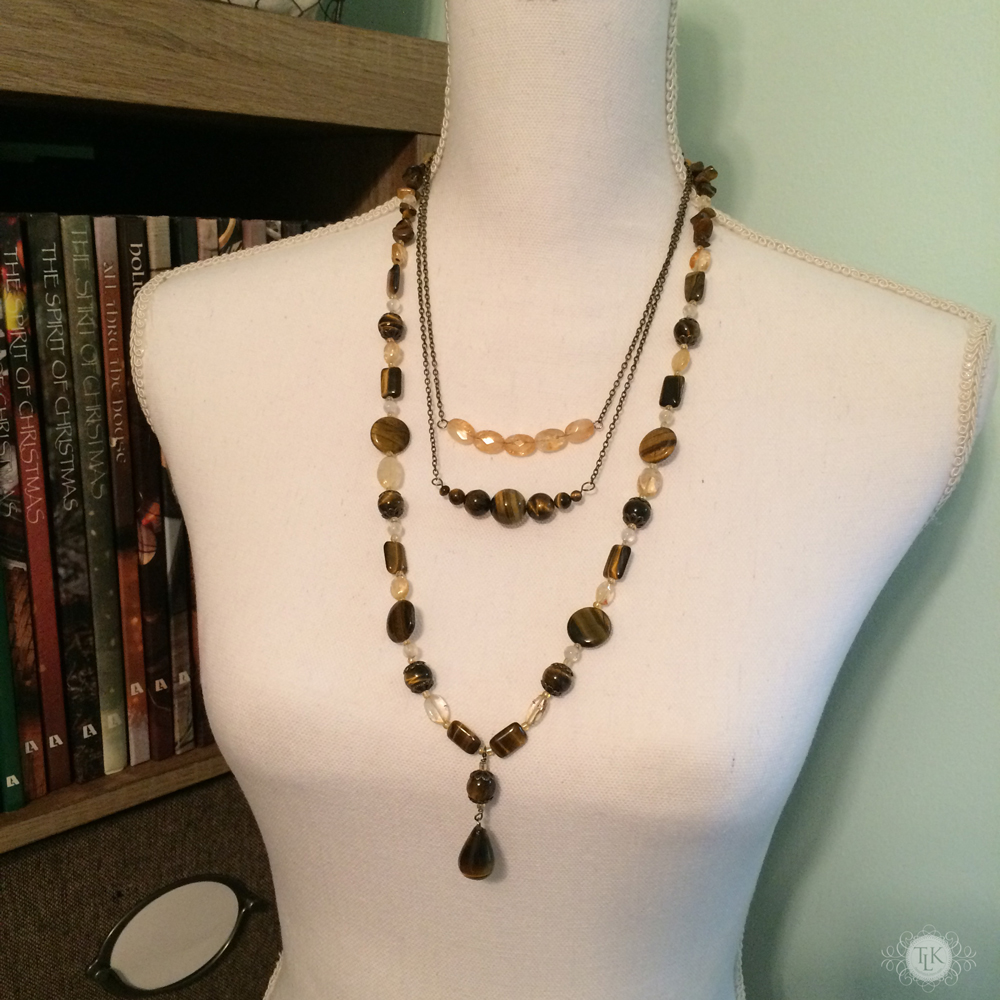 THREE LITTLE KITTENS BLOG | Eye of the Tiger Necklace 3702, Simply Citrine Necklace 3703 and Graduated Tiger Eye Necklace 3703