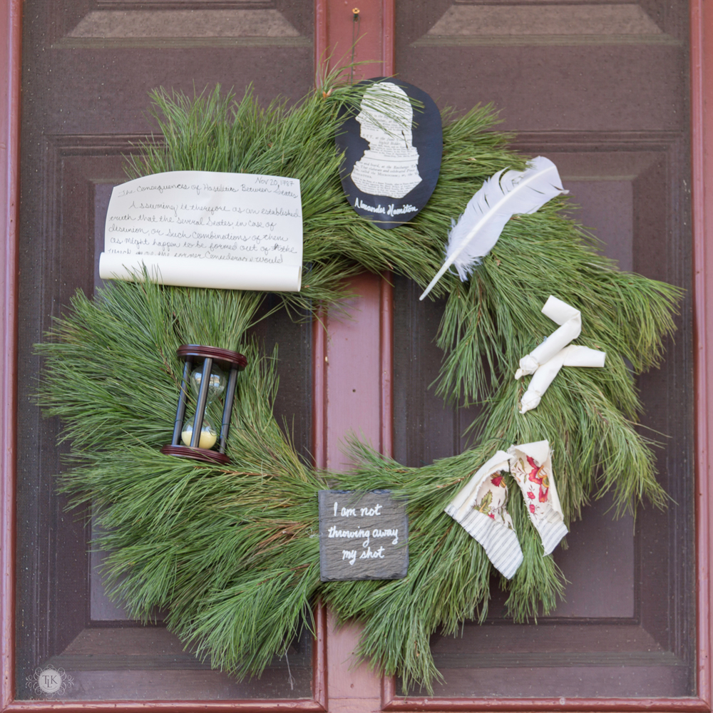 THREE LITTLE KITTENS BLOG | 25 Days of Christmas Wreaths - Hamilton the Musical - Alexander Hamilton