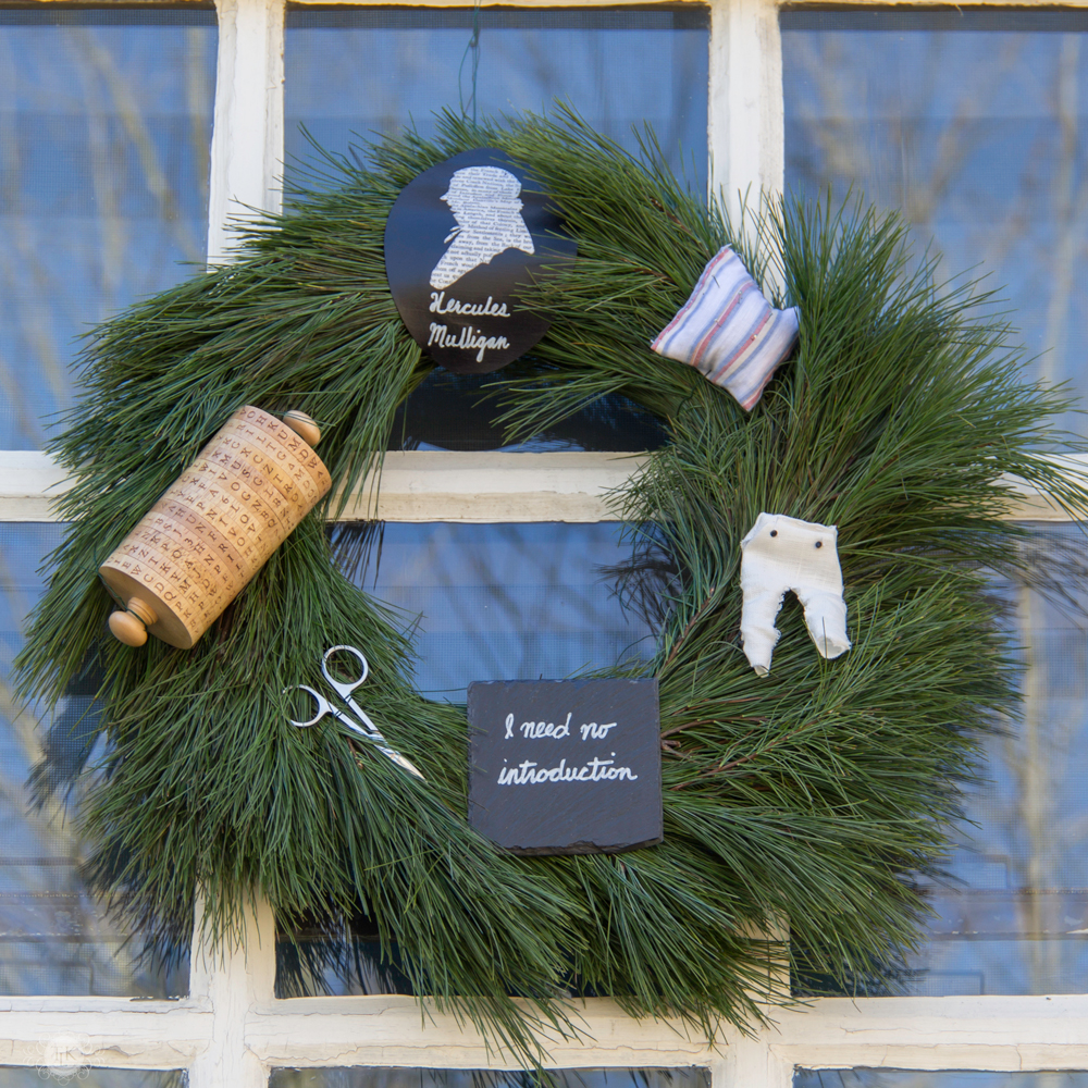 THREE LITTLE KITTENS BLOG | 25 Days of Christmas Wreaths - Hamilton the Musical - Hercules Mulligan