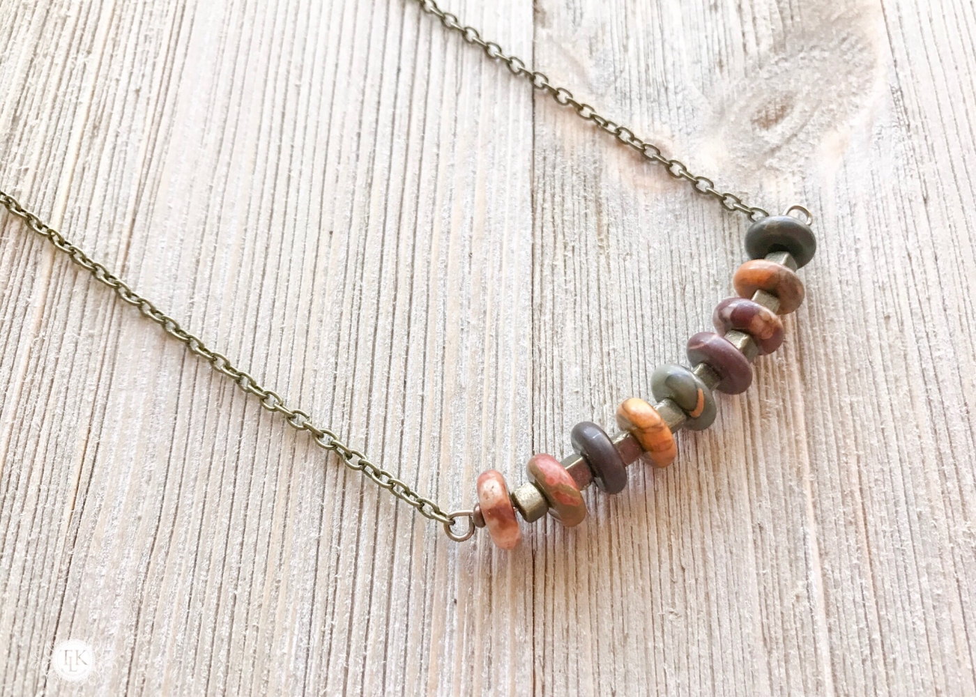 THREE LITTLE KITTENS | Picasso Jasper Bar Necklace 3737