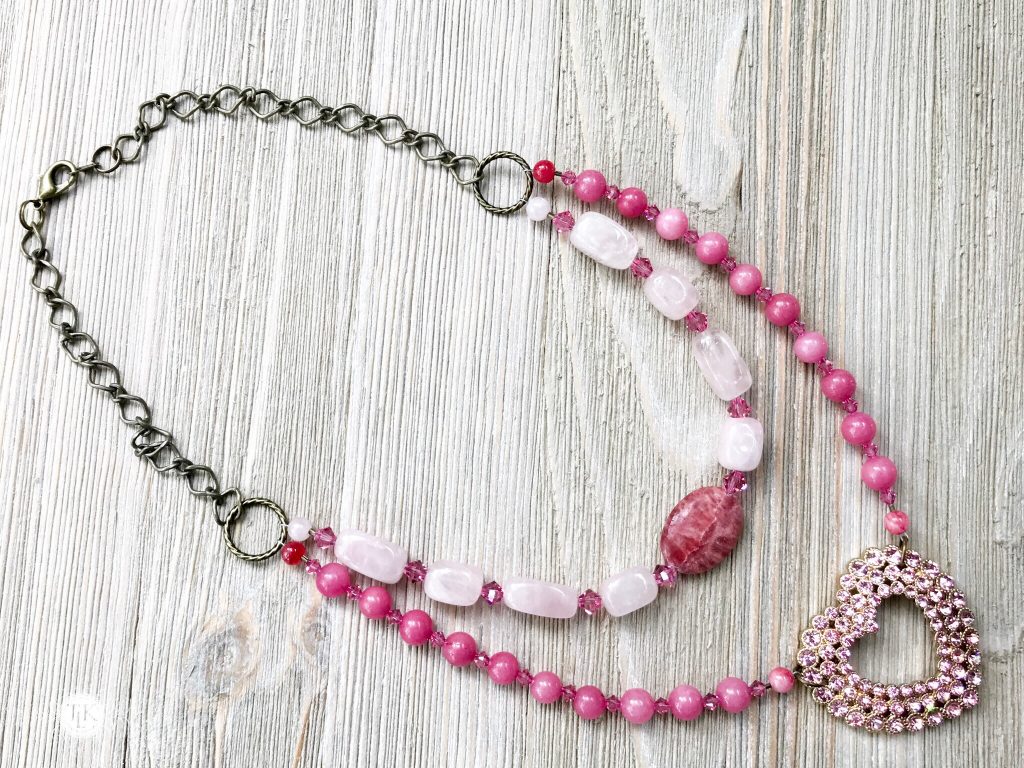 THREE LITTLE KITTENS | 3727 Pretty in Pink Upcycled Faux Double Necklace