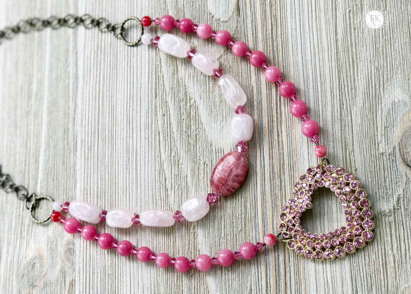 THREE LITTLE KITTENS | 3727 Pretty in Pink Upcycled Faux Double Necklace