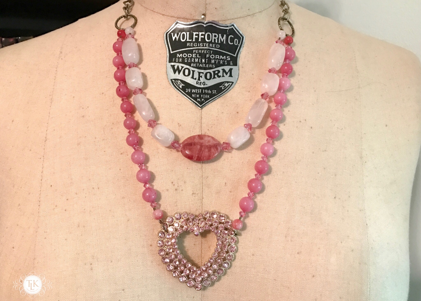 THREE LITTLE KITTENS | 3727 Pretty in Pink Upcycled Faux Double Necklace