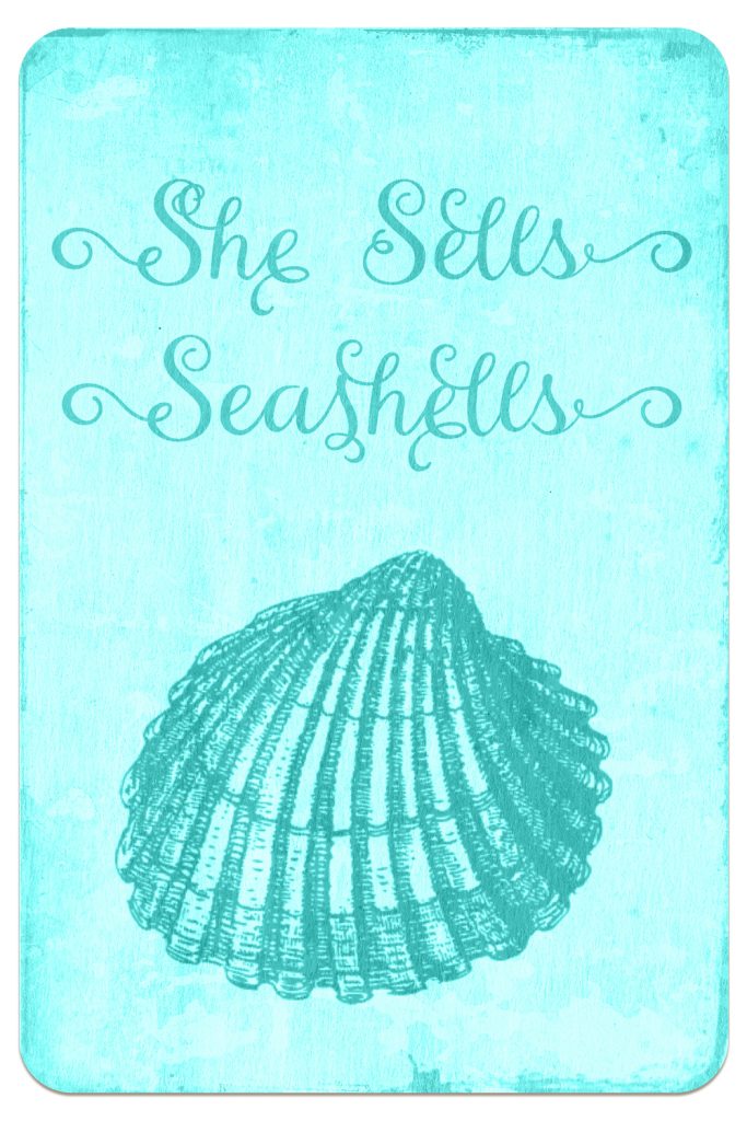 THREE LITTLE KITTENS BLOG | Digital Goodie Day | Free Sea Glass Seashell Printable | She Sells Seashells