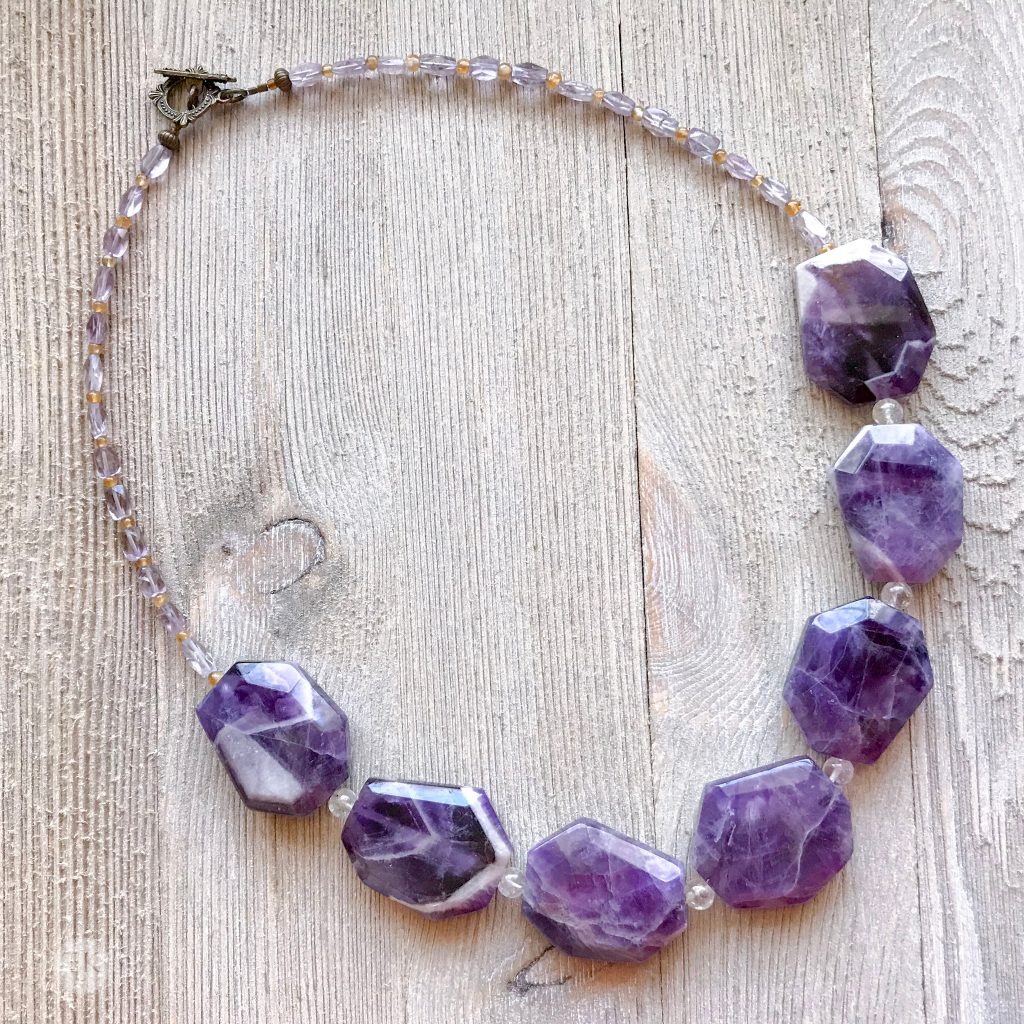 THREE LITTLE KITTENS BLOG | 3736 N Amethyst and Citrine Necklace