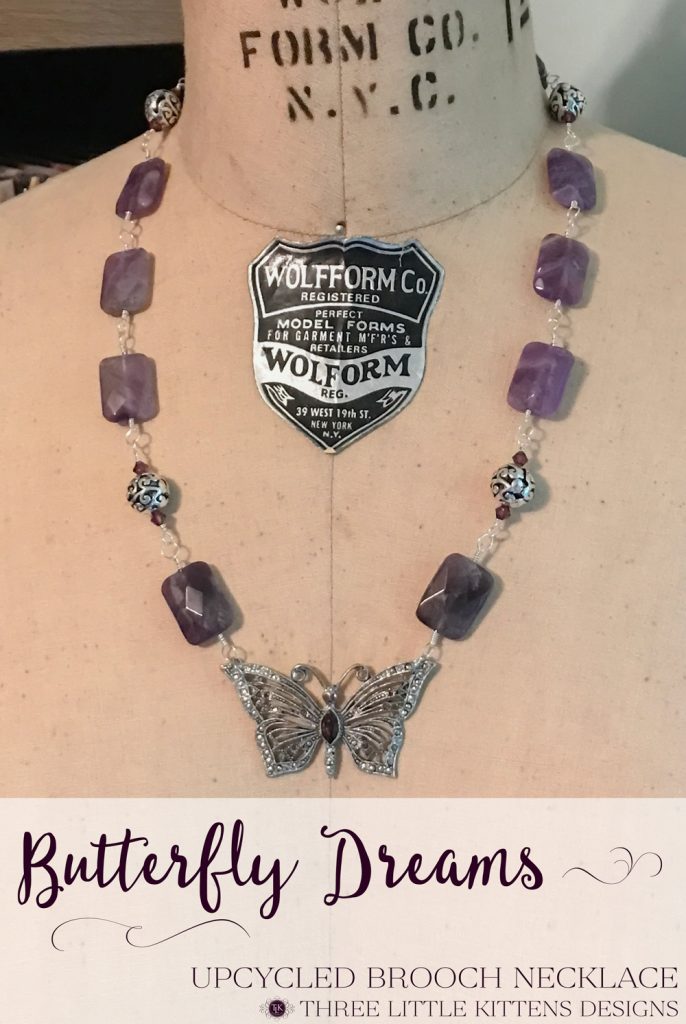 THREE LITTLE KITTENS BLOG | Butterfly Dreams Assemblage Necklace