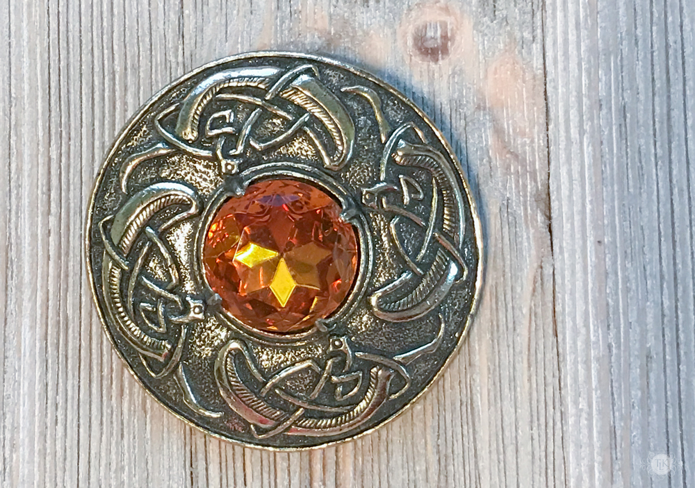 THREE LITTLE KITTENS BLOG | Vintage Miracle Jewelry Co. Topaz Viking Shield Brooch