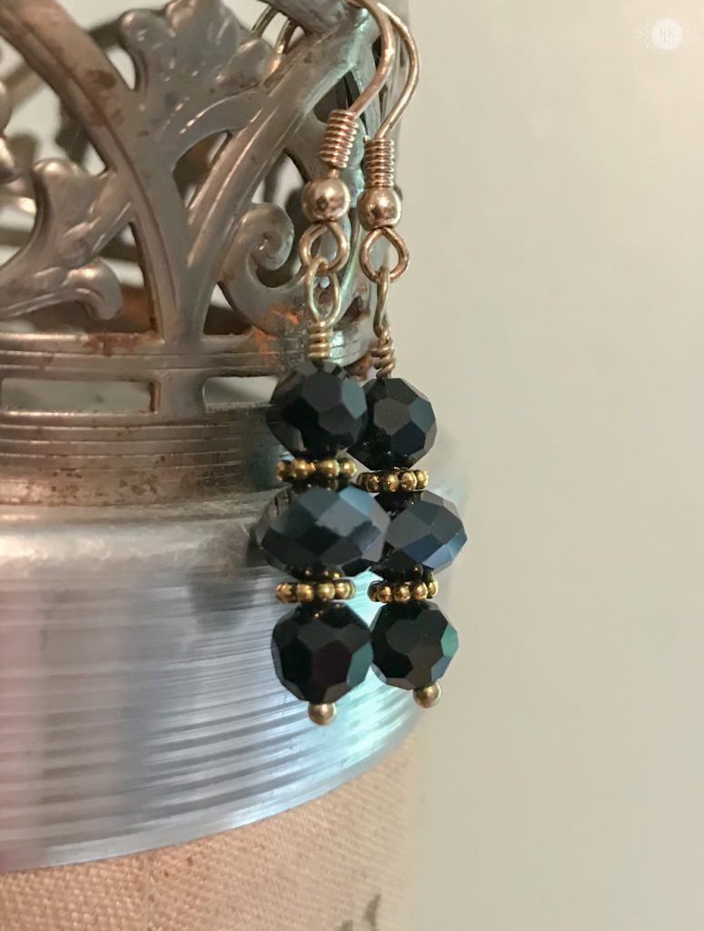 THREE LITTLE KITTENS BLOG | 3741n Midnight Gold Earrings