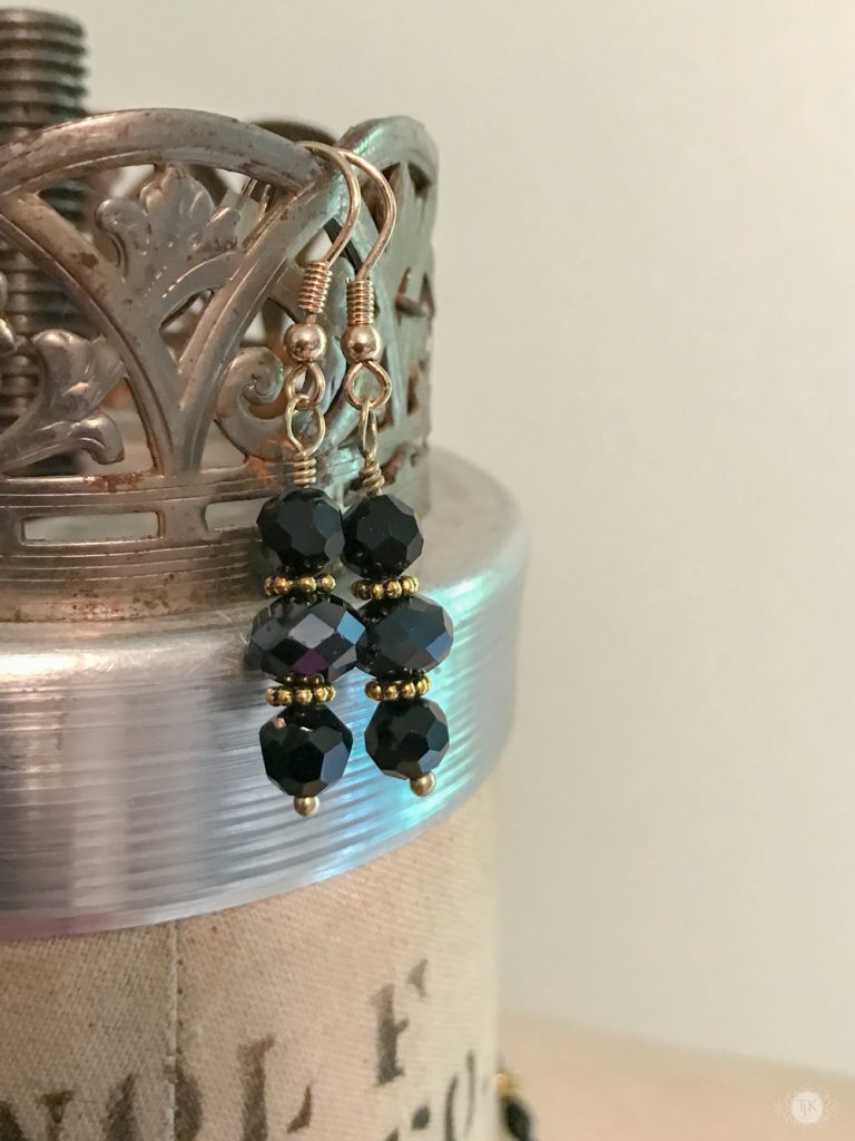 THREE LITTLE KITTENS BLOG | 3741n Midnight Gold Earrings