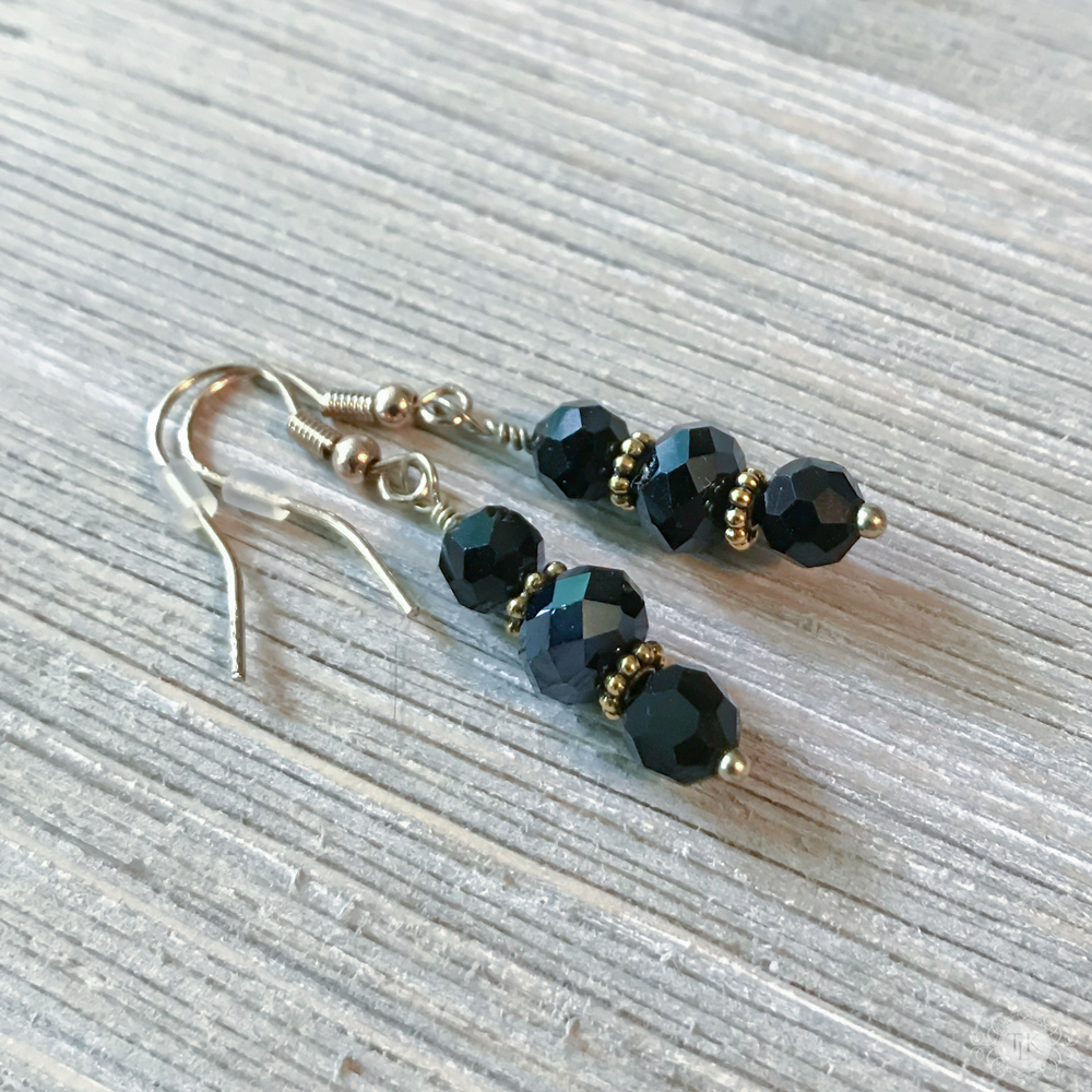 THREE LITTLE KITTENS BLOG | 3741n Midnight Gold Earrings