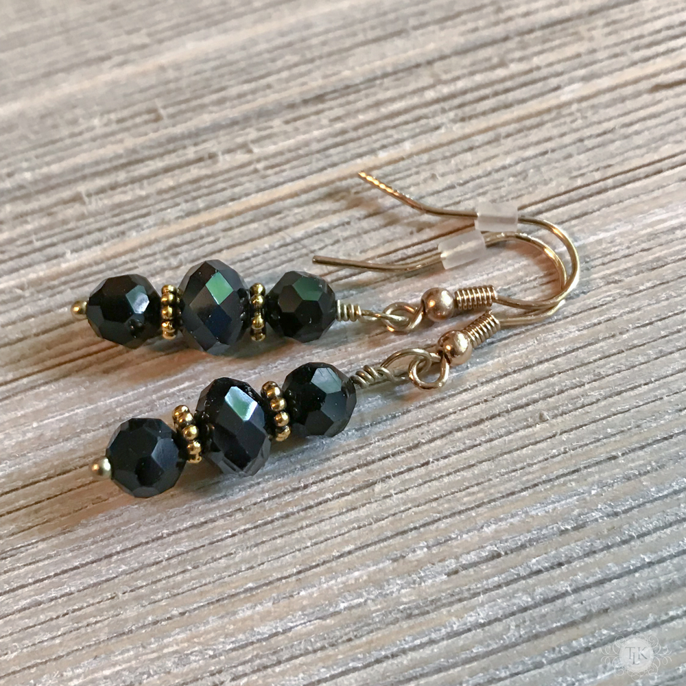 THREE LITTLE KITTENS BLOG | 3741n Midnight Gold Earrings